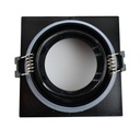 Square downlight ring for GU10/MR16 bulb - Opal diffuser - Cut Ø 75-80 mm - IP54