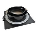 Square downlight ring for GU10/MR16 bulb - Opal diffuser - Cut Ø 75-80 mm - IP54