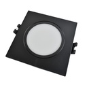 Square downlight ring for GU10/MR16 bulb - Opal diffuser - Cut Ø 75-80 mm - IP54