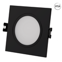 Square downlight ring for GU10/MR16 bulb - Opal diffuser - Cut Ø 75-80 mm - IP54