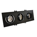 Tilting downlight ring for three GU10/MR16 bulbs - Cutout 75 x 235 mm