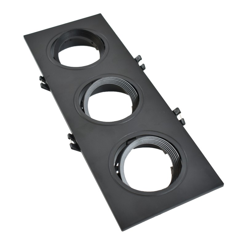 Tilting downlight ring for three GU10/MR16 bulbs - Cutout 75 x 235 mm