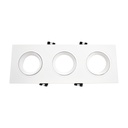 Tilting downlight ring for three GU10/MR16 bulbs - Cutout 75 x 235 mm