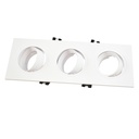 Tilting downlight ring for three GU10/MR16 bulbs - Cutout 75 x 235 mm