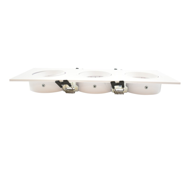 Tilting downlight ring for three GU10/MR16 bulbs - Cutout 75 x 235 mm