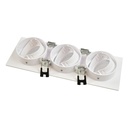 Tilting downlight ring for three GU10/MR16 bulbs - Cutout 75 x 235 mm