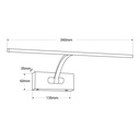 LED wall light for pictures with rechargeable battery - Dimmable - 4W - 34cm