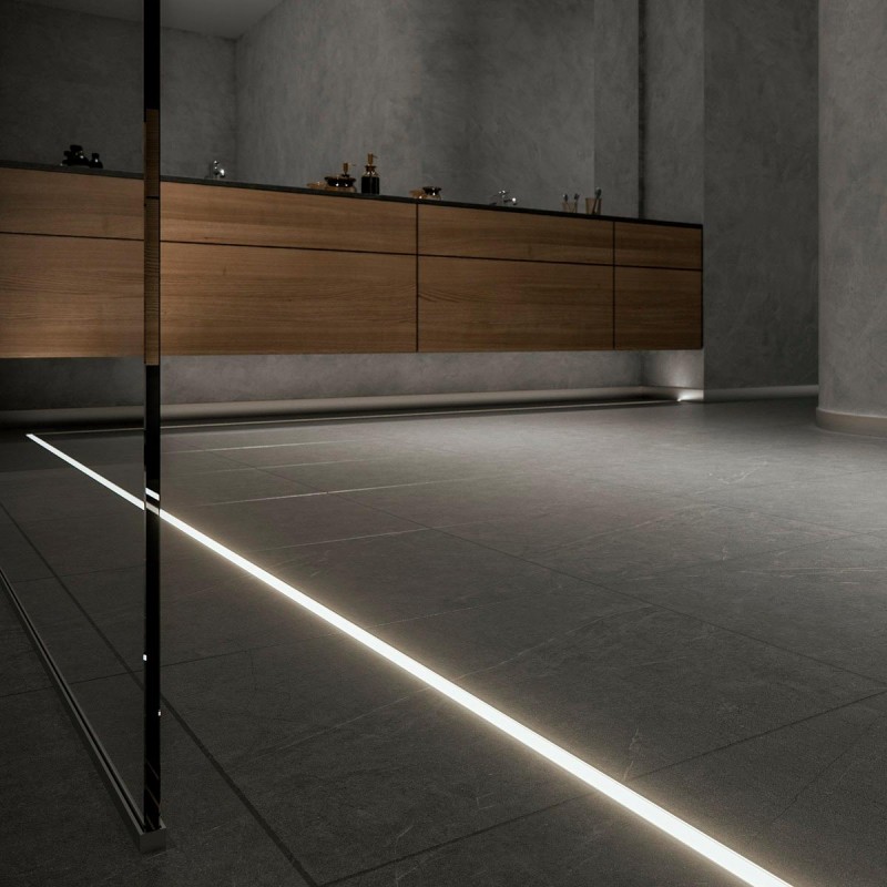 Aluminum profile for floor mounting - LED Strip up to 15 mm - 2 meters