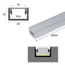 Aluminum profile for floor mounting - LED Strip up to 15 mm - 2 meters