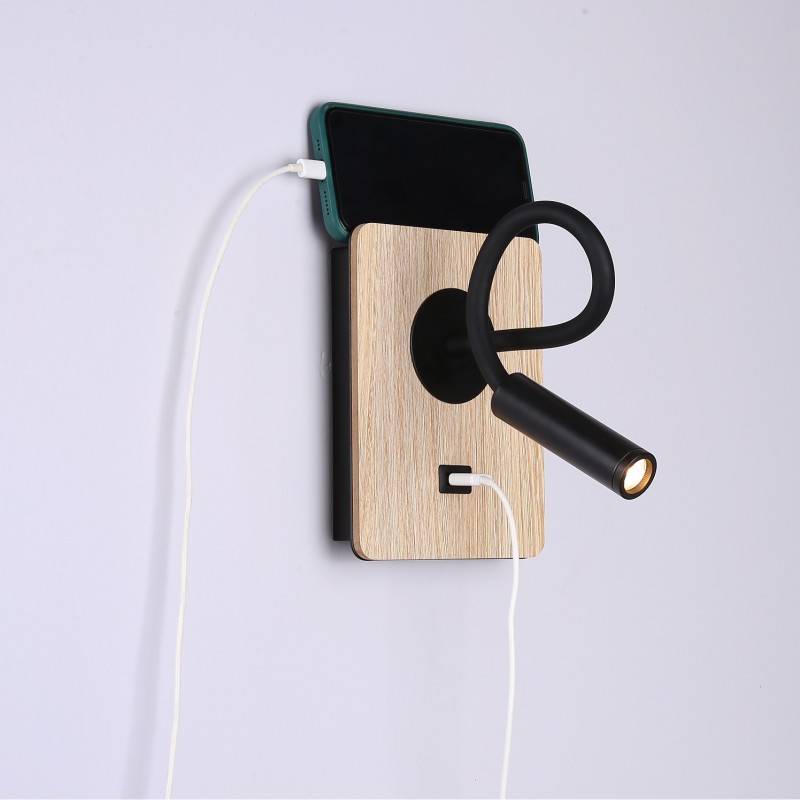 USB Flexible wall reading light "LONDON USB" - CREE Chip - 3W
