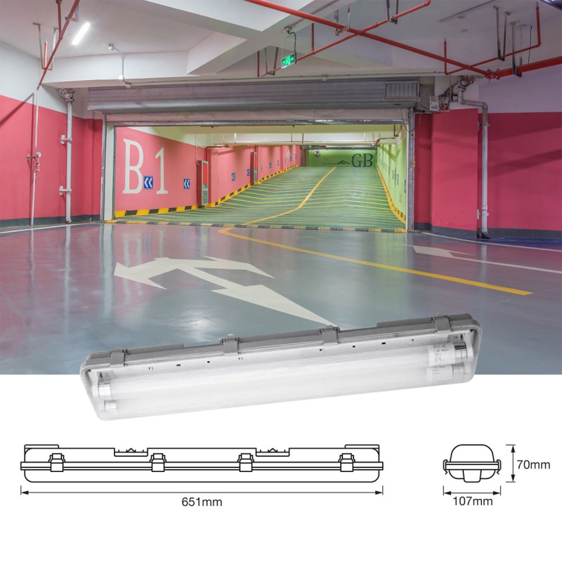 LEDVANCE waterproof screen - 60cm 2x7W - ESSENTIAL range - IP65 - 4000K