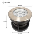 LED ground recessed beacon 7W -Warm white - Ø15cm- IP67 - 220v