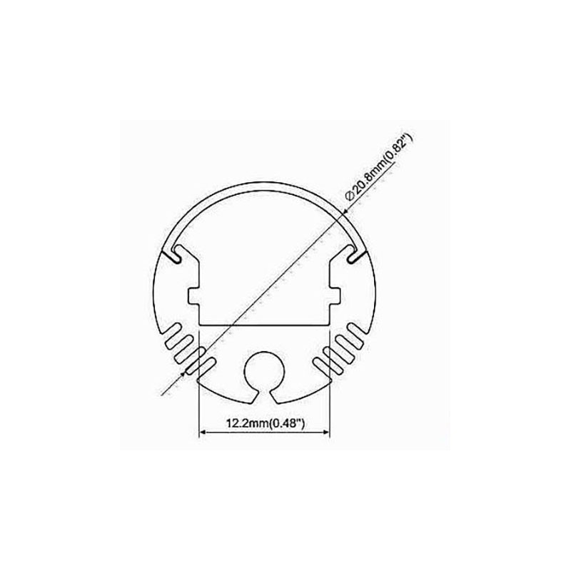 Profile for hanging or surface LED strip diameter 21mm (2meters)