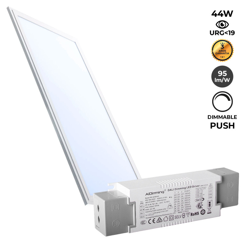 Recessed LED Panel - 120X30cm - PUSH Dimmable - 44W - UGR19