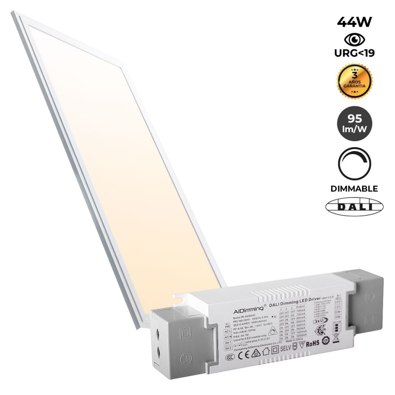 Recessed LED Panel - 120X30cm - DALI Dimmable - 44W - UGR19