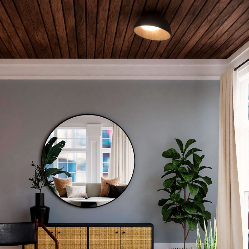 Mulen" LED pendant ceiling lamp - Wood effect - CCT 3000K - 4000K - 40W