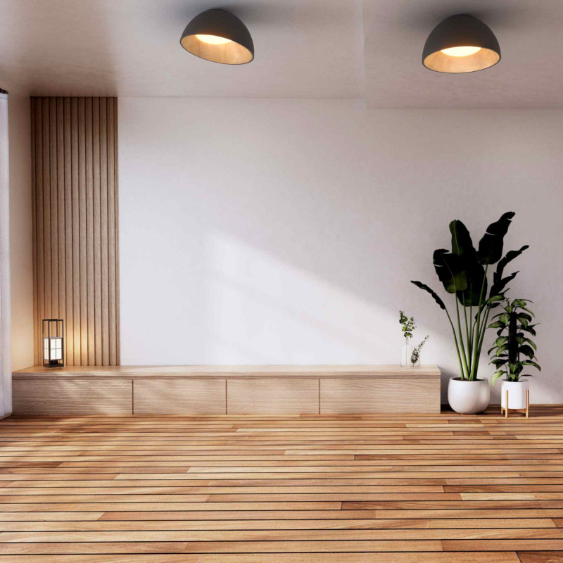 Mulen" LED pendant ceiling lamp - Wood effect - CCT 3000K - 4000K - 40W