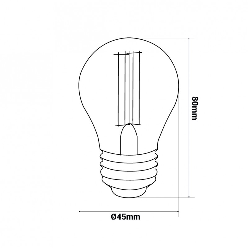 Vintage amber LED filament bulb - Dimmable - E27 G45 - 4W