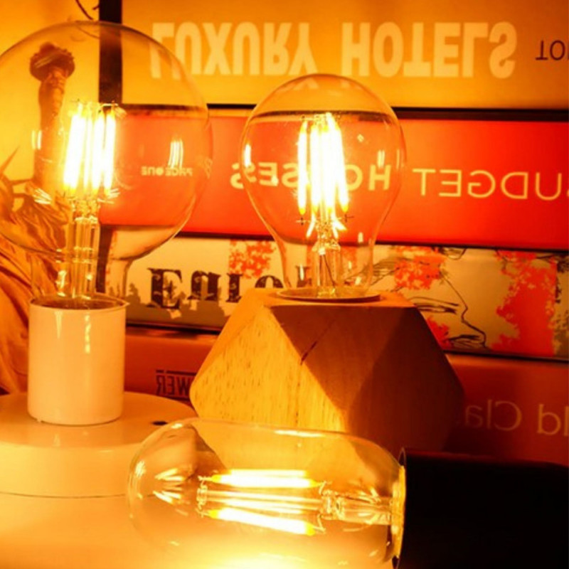 Vintage amber LED filament bulb - Dimmable - E27 A60 - 4W