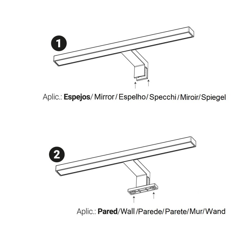 LED Bathroom Mirror Wall Light - 30cm - 5W | Mirror and cabinet mounting