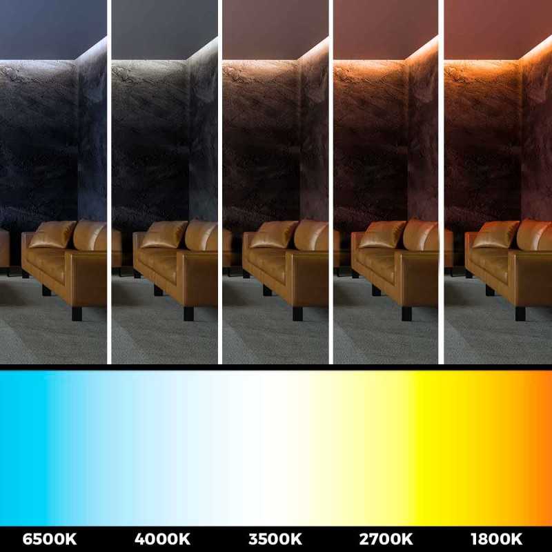 LED Strip 24V-DC - 90W - dimmable color temperature CCT - 1800-6500K - SMD2835 - 5 meter roll