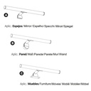 Bathroom mirror wall light LED tubular - 30cm - 5W | 3 ways of fixing