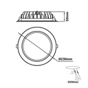 Downlight LED CCT high efficiency - 40W - Driver Lifud - Cut Ø 200-220mm IP54