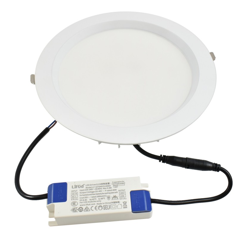 Downlight LED CCT high efficiency - 40W - Driver Lifud - Cut Ø 200-220mm IP54