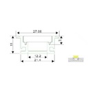 Aluminum profile for waterproof recessed LED strip 27x11mm (2metros)