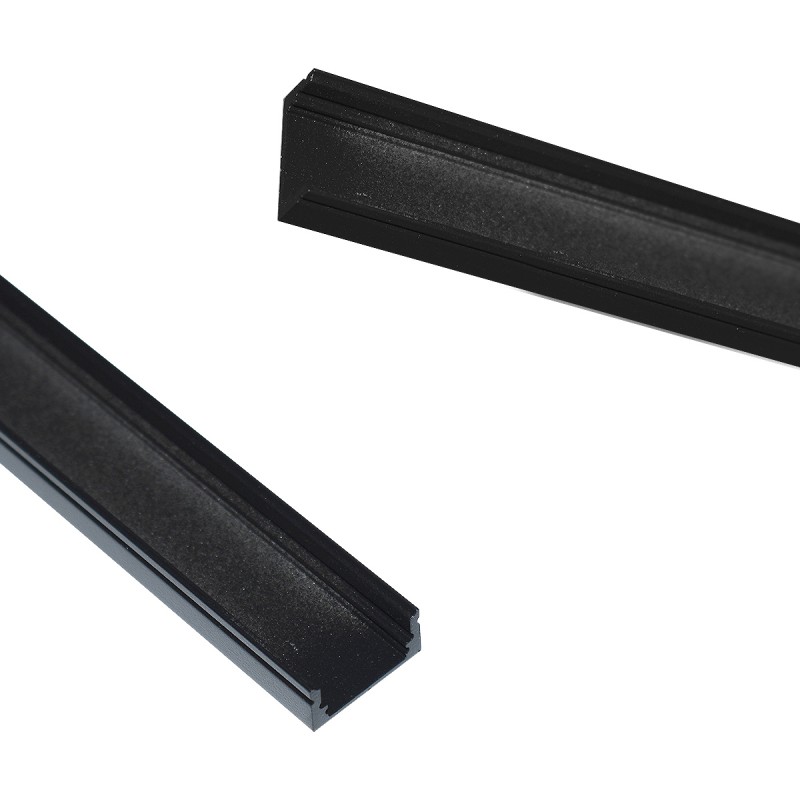 Aluminum surface profile for LED strip with diffuser - 4 clamps - 2 caps - 17x8mm - 2 meters