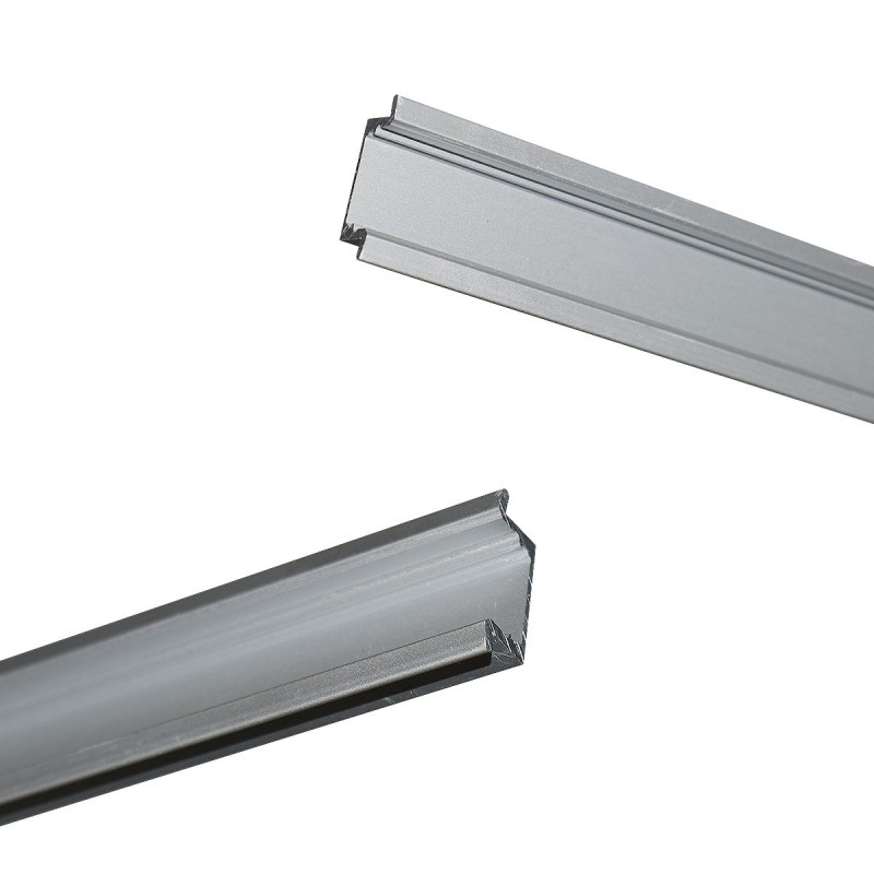 Recessed aluminum profile for LED strip with diffuser - 2 covers - 23x8mm - 2 meters