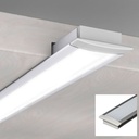Recessed aluminum profile for LED strip with diffuser - 2 covers - 23x8mm - 2 meters