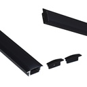 Recessed aluminum profile for LED strip with diffuser - 2 covers - 23x8mm - 2 meters