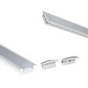 Recessed aluminum profile for LED strip with diffuser - 2 covers - 23x8mm - 2 meters