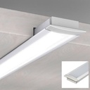 Recessed aluminum profile for LED strip with diffuser - 2 covers - 23x8mm - 2 meters