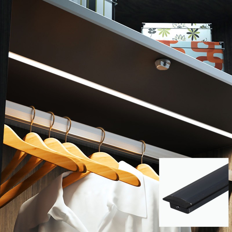 Recessed aluminum profile for LED strip with diffuser - 2 covers - 23x8mm - 2 meters