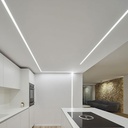 Recessed aluminum profile for LED strip with diffuser - 2 covers - 23x8mm - 2 meters