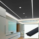 Recessed aluminum profile for LED strip with diffuser - 2 covers - 23x8mm - 2 meters