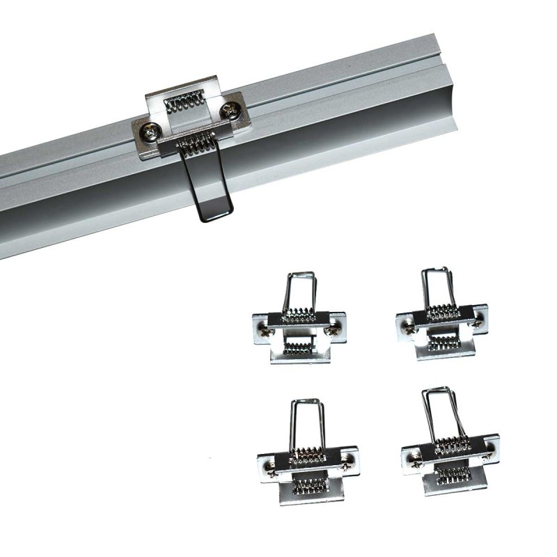 Recessed aluminum profile for LED strip with diffuser - 4 clips - 2 caps - 36x28mm - 2 meters