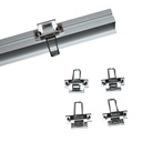 Recessed aluminum profile for LED strip with diffuser - 4 clips - 2 caps - 36x28mm - 2 meters