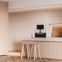 Recessed aluminum profile for LED strip with diffuser - 4 clips - 2 caps - 36x28mm - 2 meters