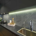 Recessed aluminum profile for LED strip with diffuser - 4 clips - 2 caps - 36x28mm - 2 meters