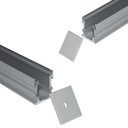 Aluminum profile for recessed LED strip with diffuser - 2 covers - 21x26mm - IP54 - 2 meters