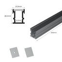 Aluminum profile for recessed LED strip with diffuser - 2 covers - 21x26mm - IP54 - 2 meters