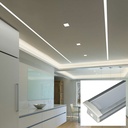 Recessed aluminum profile for LED strip with diffuser - 2 covers - 23x15mm - 2 meters
