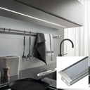 Recessed aluminum profile for LED strip with diffuser - 2 covers - 23x15mm - 2 meters