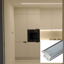 Recessed aluminum profile for LED strip with diffuser - 2 covers - 23x15mm - 2 meters