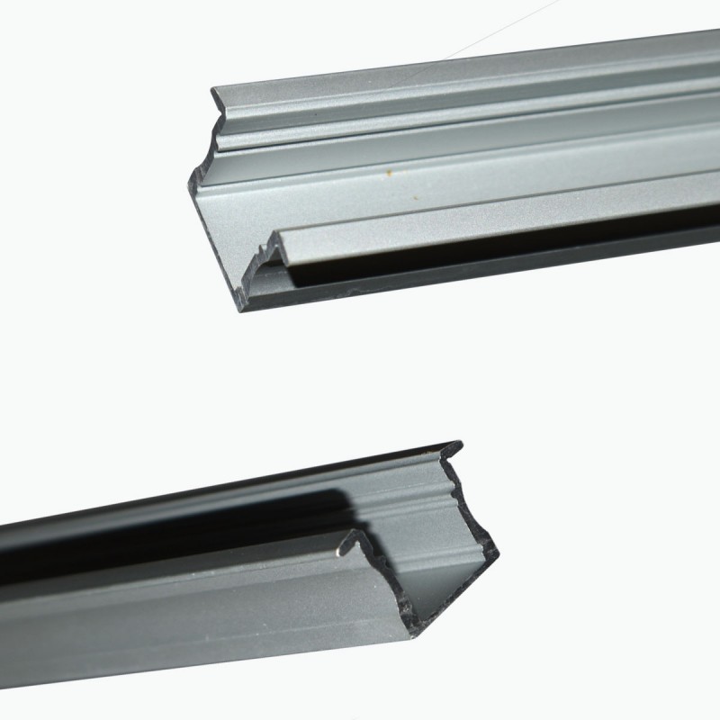 Recessed aluminum profile for LED strip with diffuser - 2 covers - 23x15mm - 2 meters