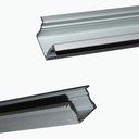 Recessed aluminum profile for LED strip with diffuser - 2 covers - 23x15mm - 2 meters