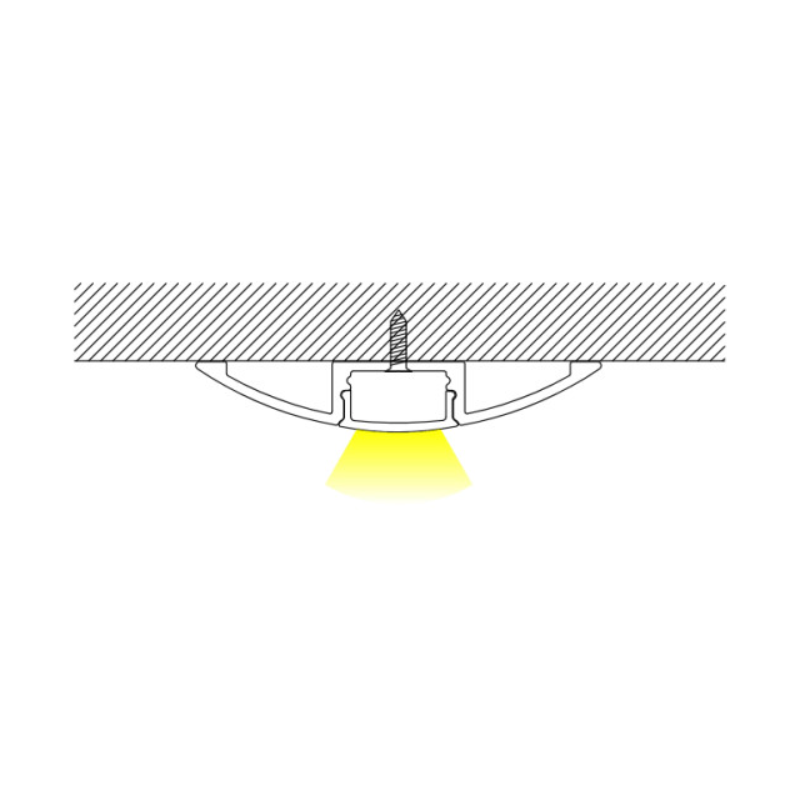 Aluminum Profile 58x9mm Half Moon Shaped Surface (2 mt)